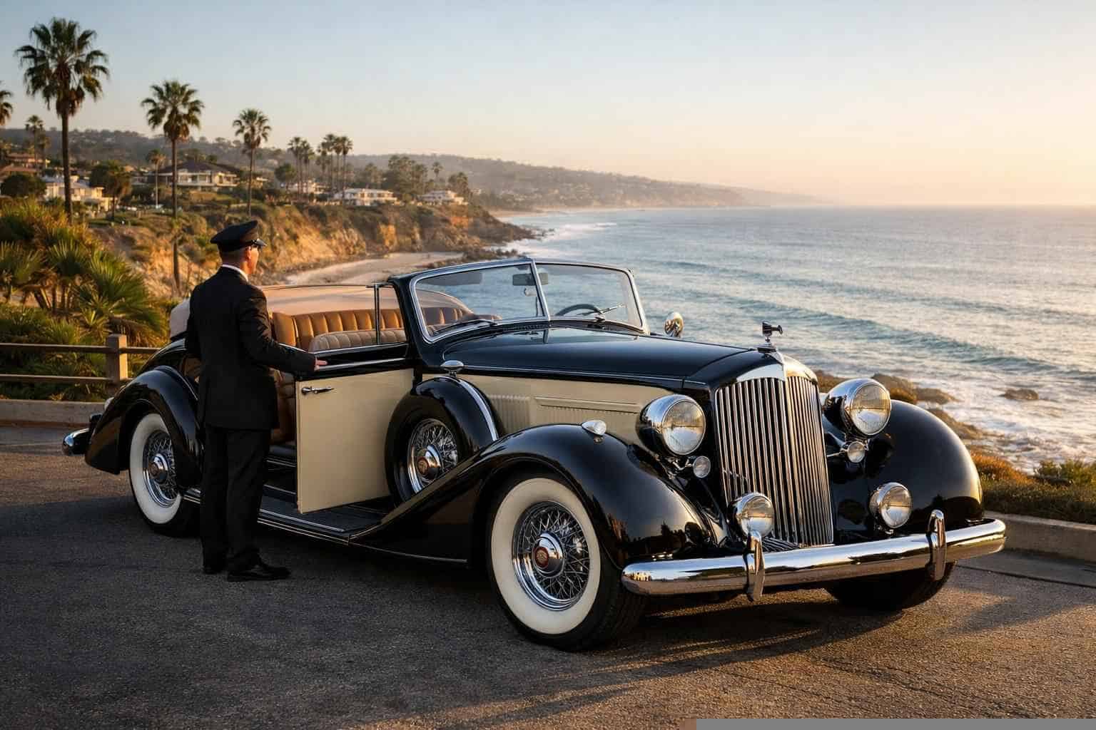 Antique Vehicle Rental with Driver Services in Del Mar
