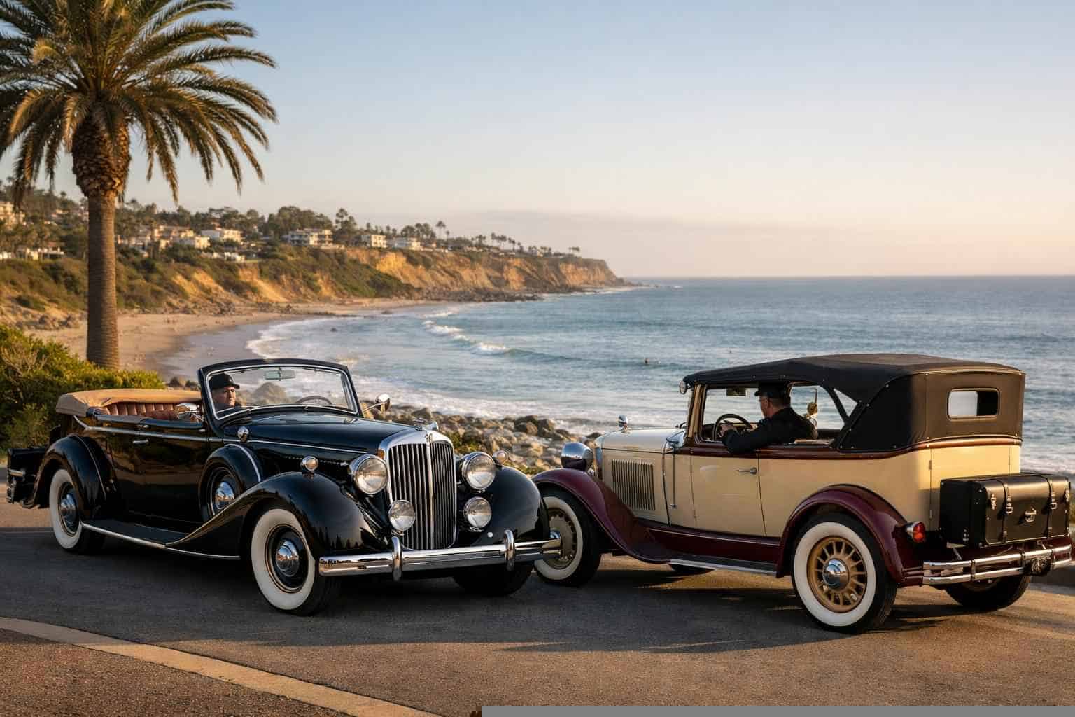 Antique Vehicles with Driver in Carlsbad California