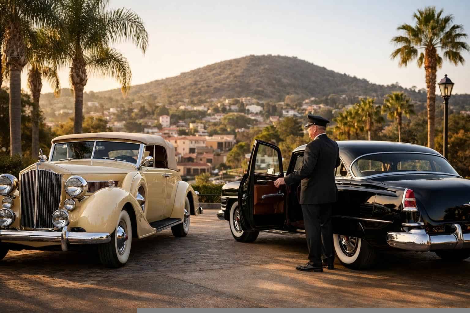 Antique Vehicles With Driver In La Mesa California