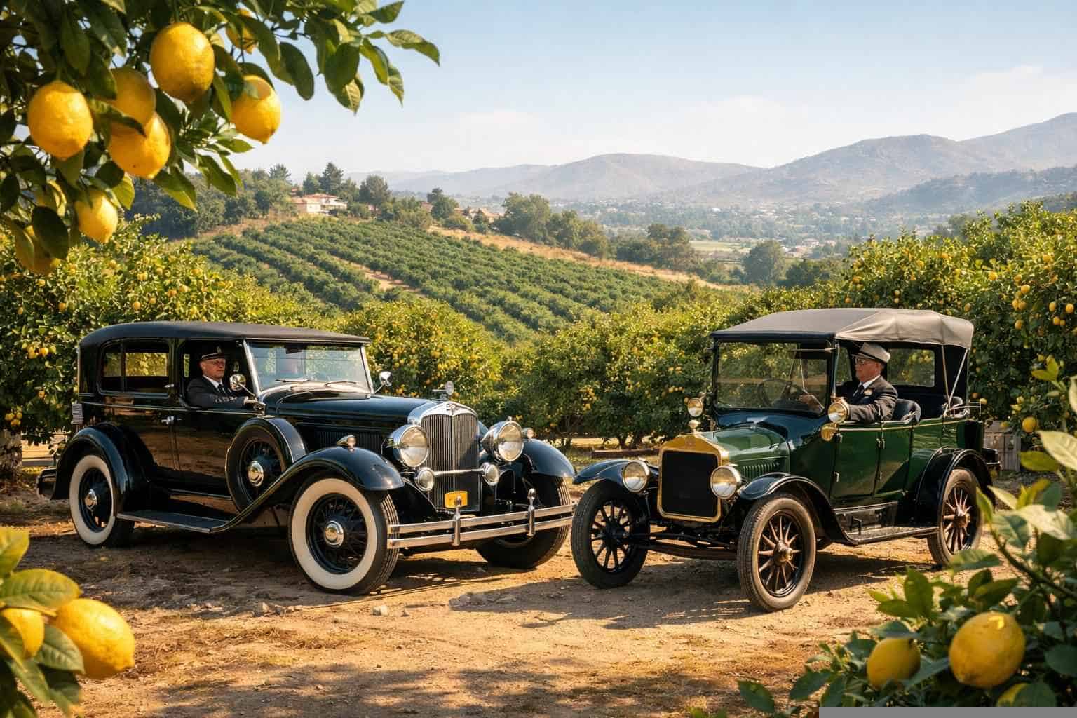 Antique Vehicles with Driver in Lemon Grove California