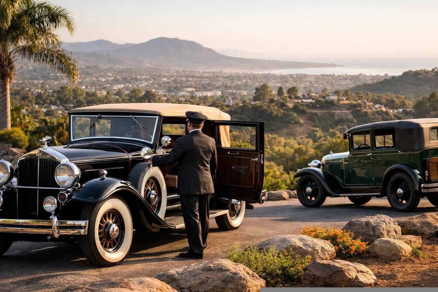 Antique Vehicles with Driver in Vista California