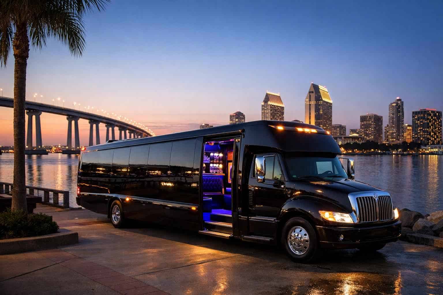 Best Black Party Bus Rental in Coronado California