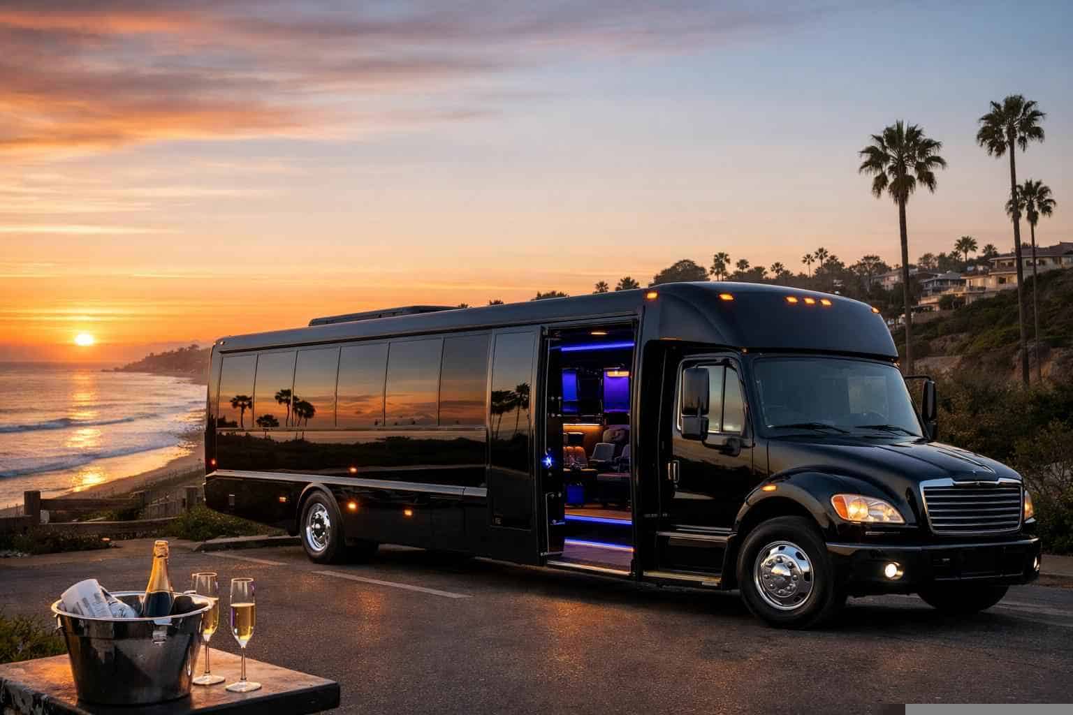 Best Black Party Bus Rental in Del Mar California