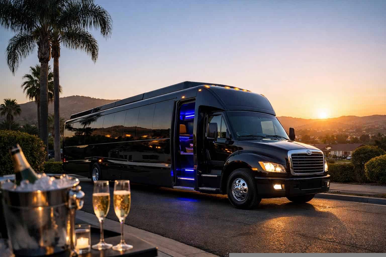 Best Black Party Bus Rental in Lemon Grove California