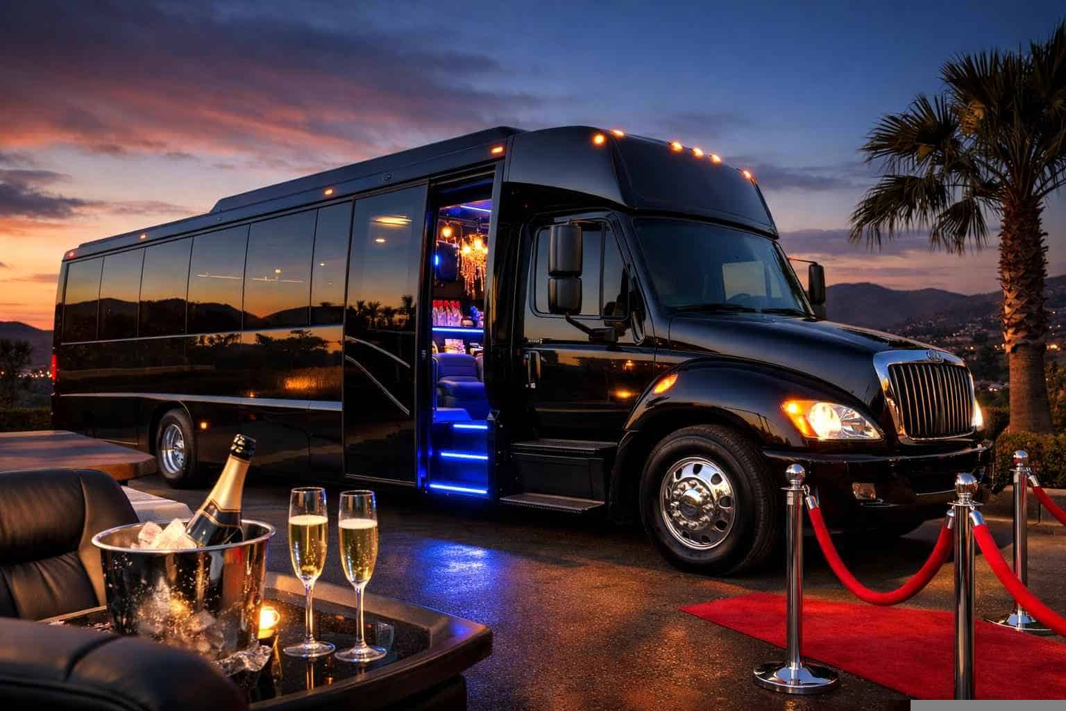 Best Black Party Bus Rental in Santee California