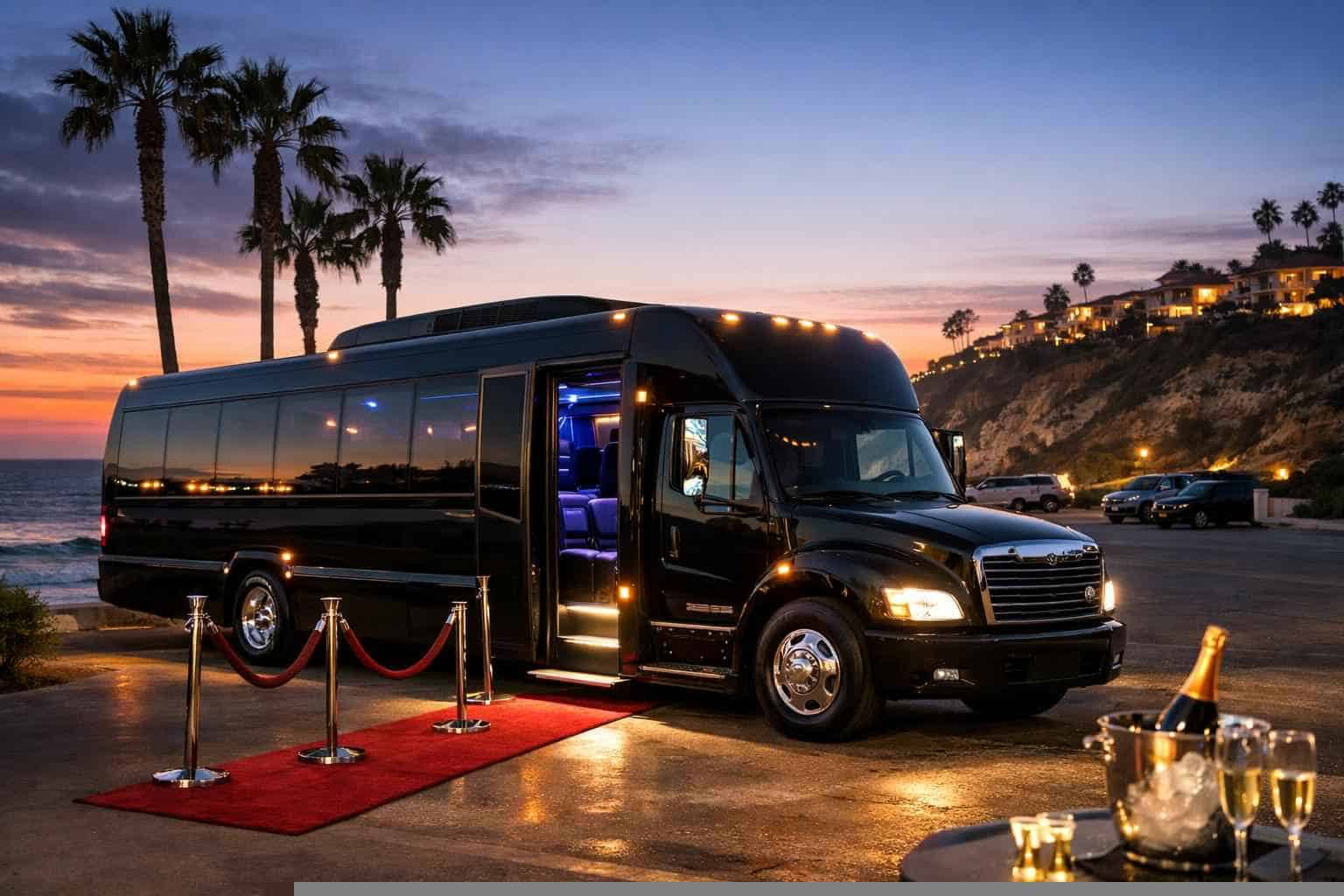 Best Black Party Bus Rental in Solana Beach California
