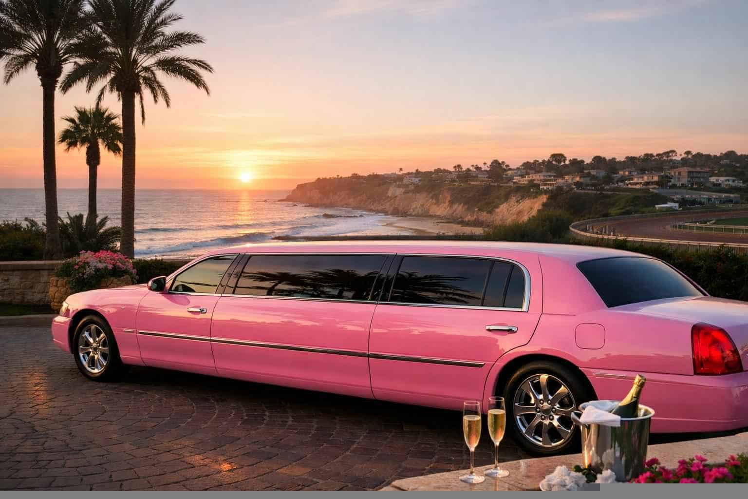 Best Pink Limo Rental in Del Mar California