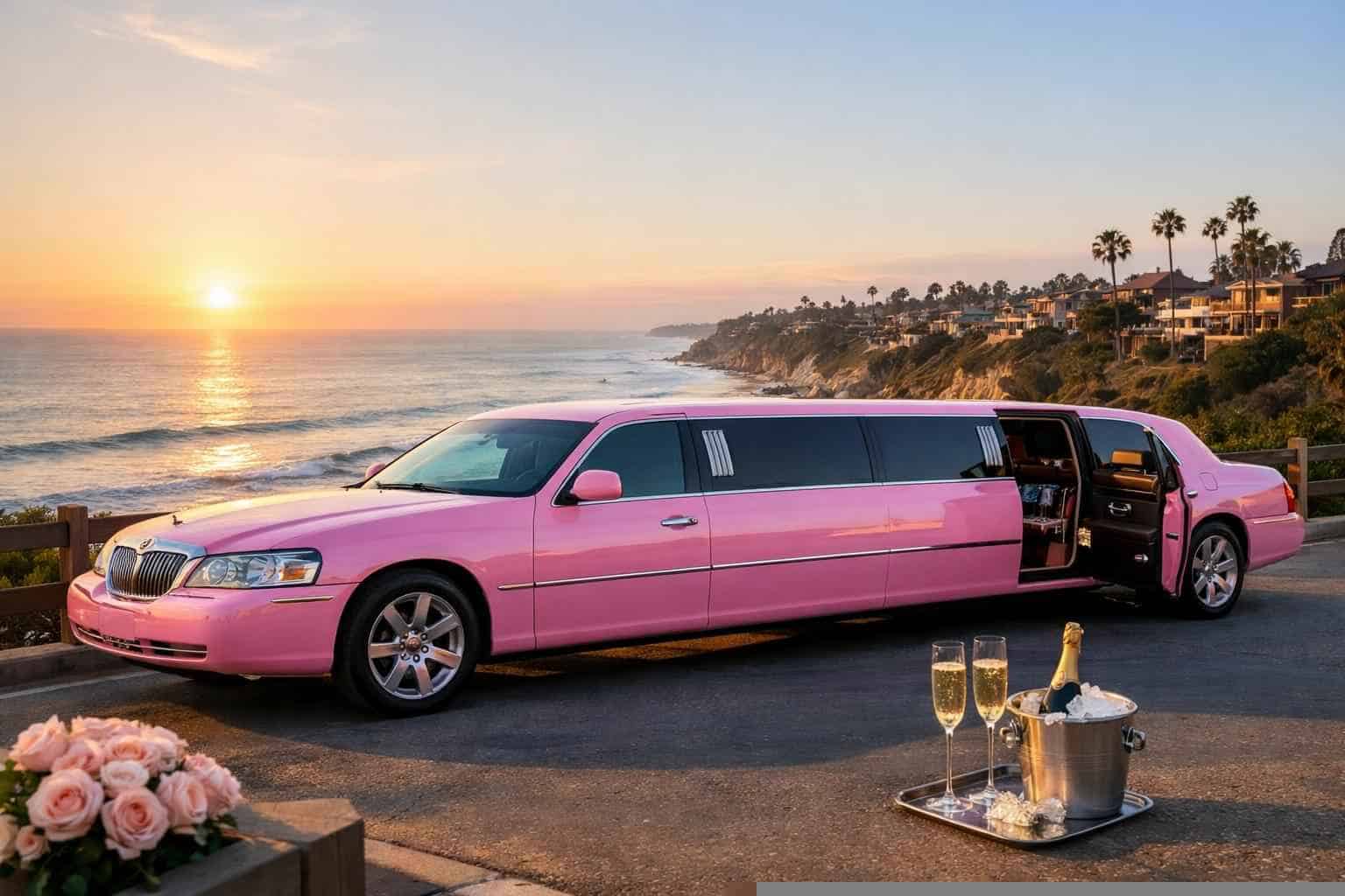 Best Pink Limo Rental in Encinitas California