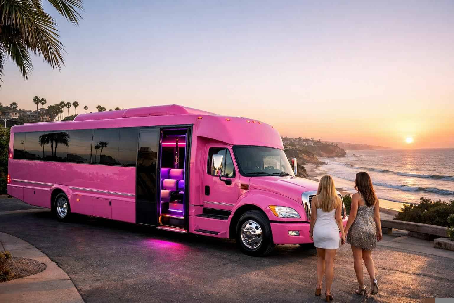 Best Pink Party Bus Rental in Encinitas California