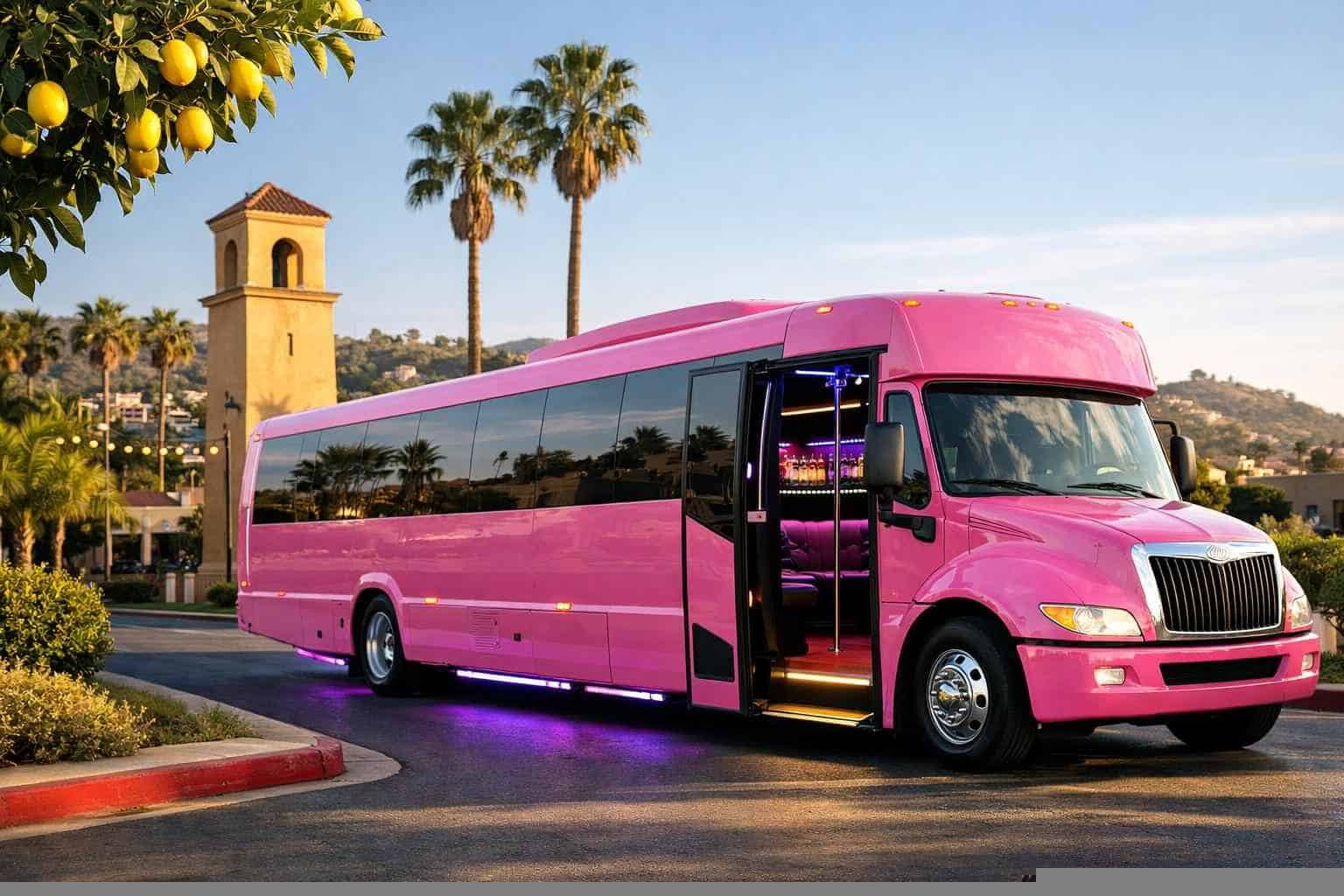 Best Pink Party Bus Rental in Lemon Grove California