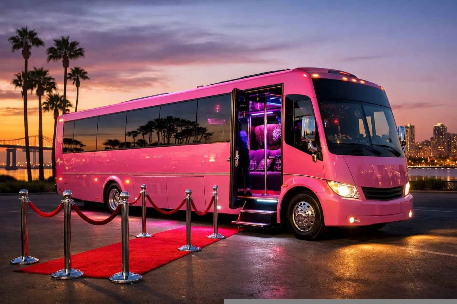 Best Pink Party Bus Rental in National City California