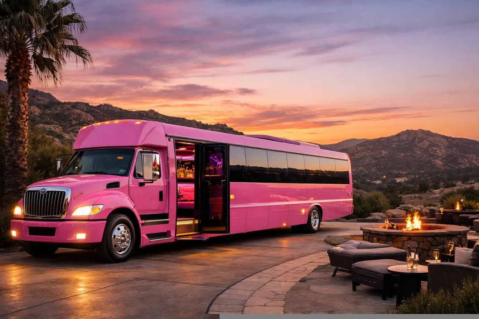 Best Pink Party Bus Rental in Poway California