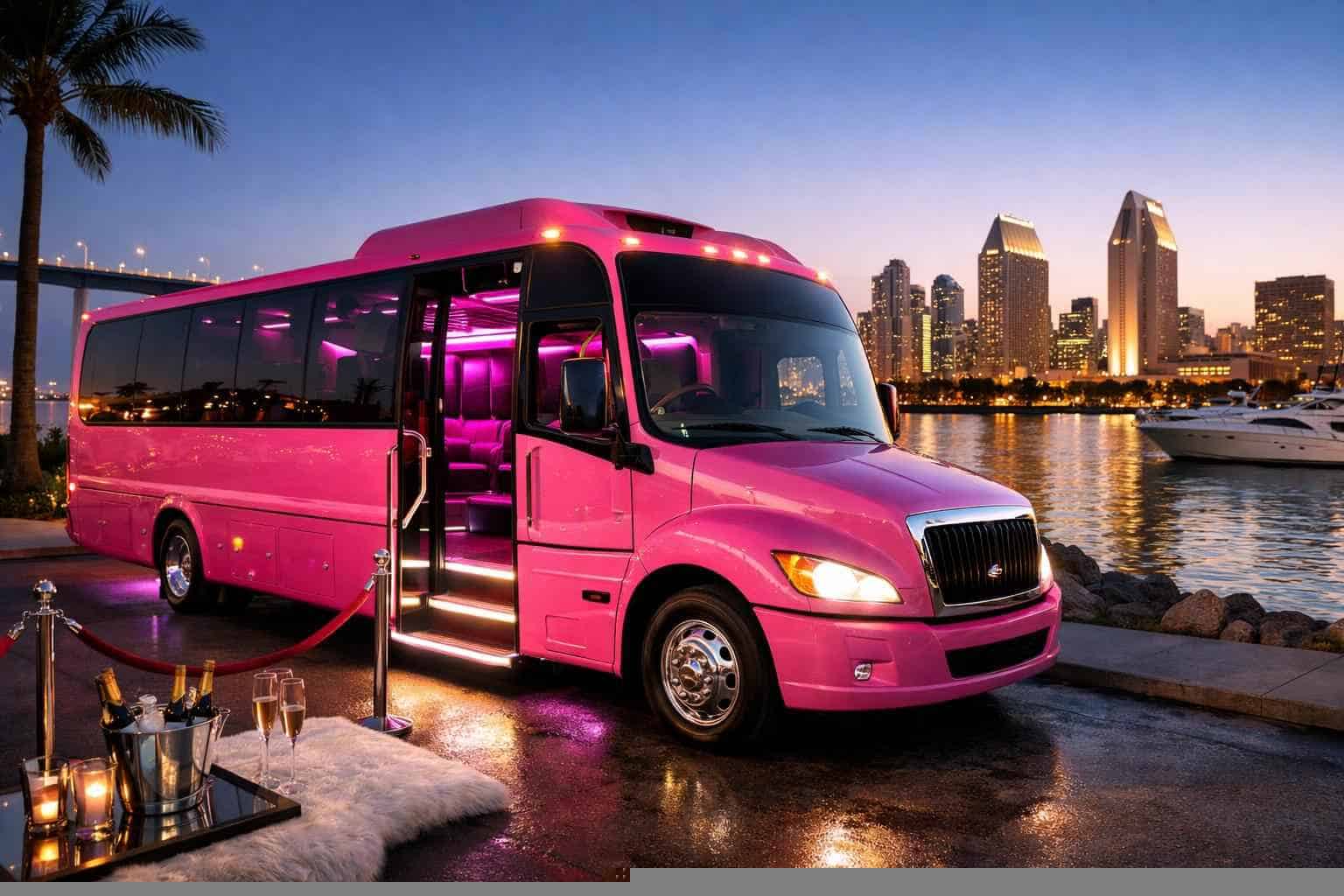 Best Pink Party Bus Rental in San Diego California