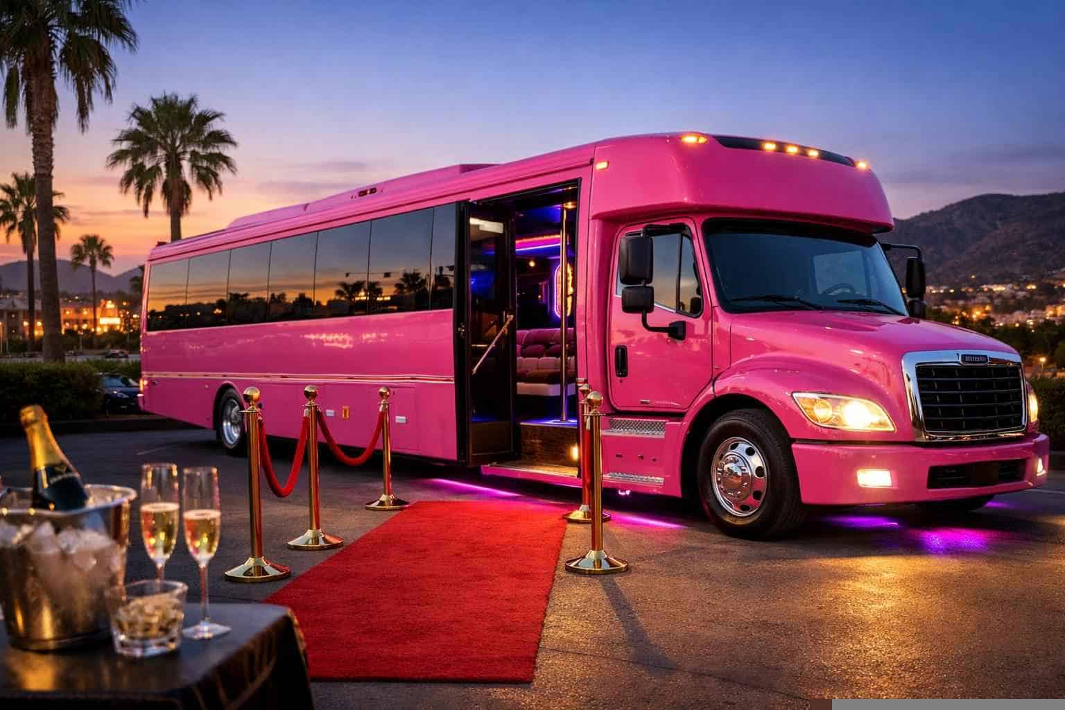 Best Pink Party Bus Rental in Santee California