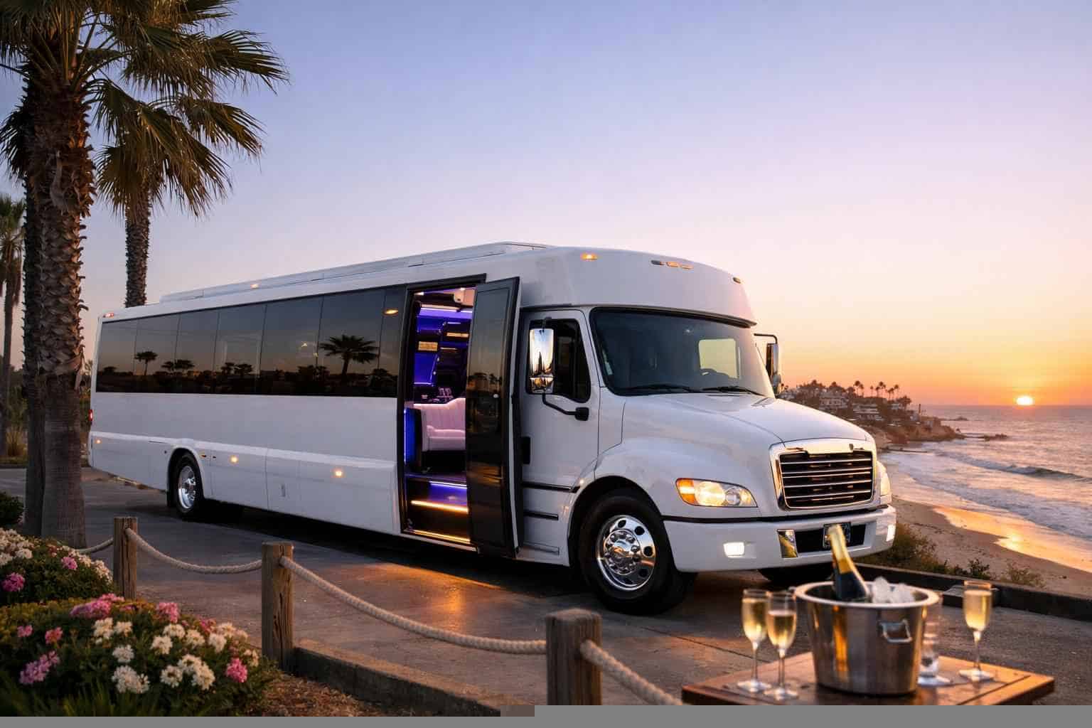 Best White Party Bus Rental in Carlsbad California