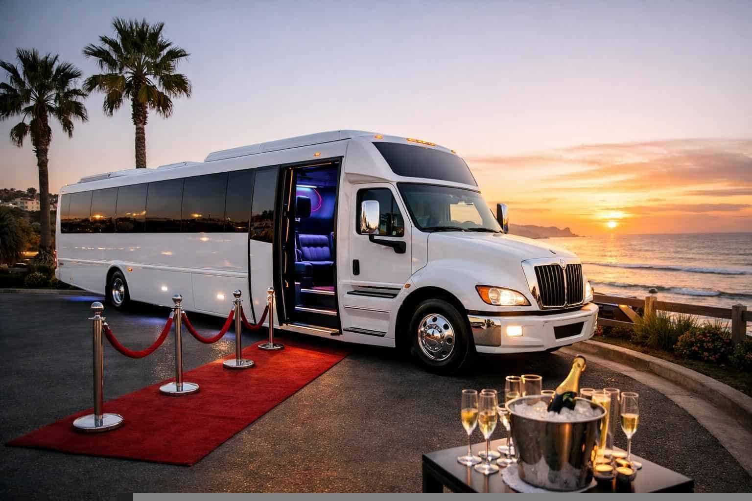 Best White Party Bus Rental in Del Mar California