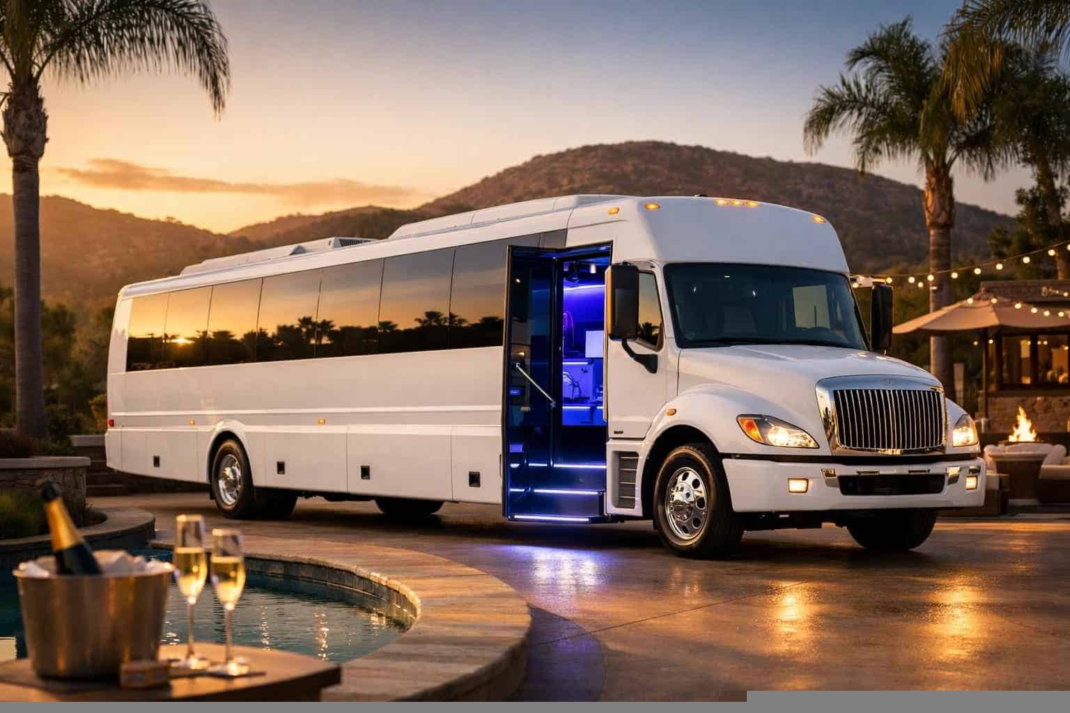 Best White Party Bus Rental in El Cajon California