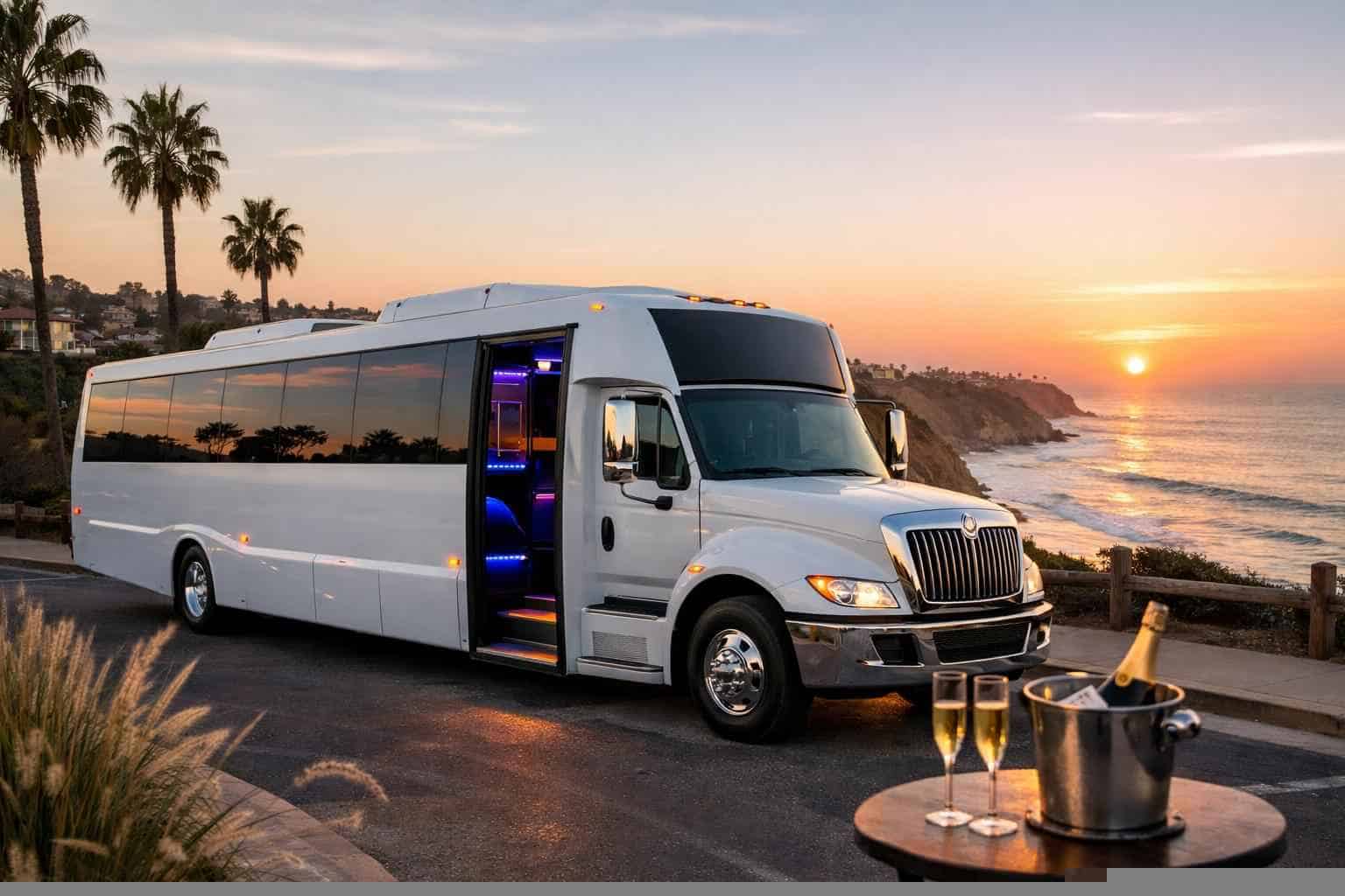 Best White Party Bus Rental in Encinitas California