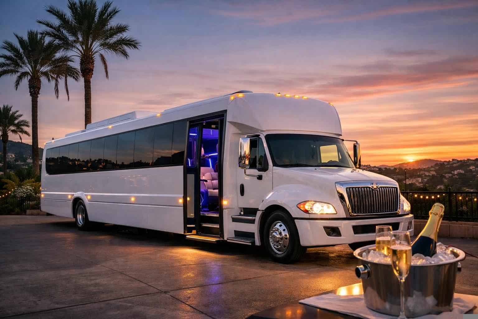 Best White Party Bus Rental in Lemon Grove California