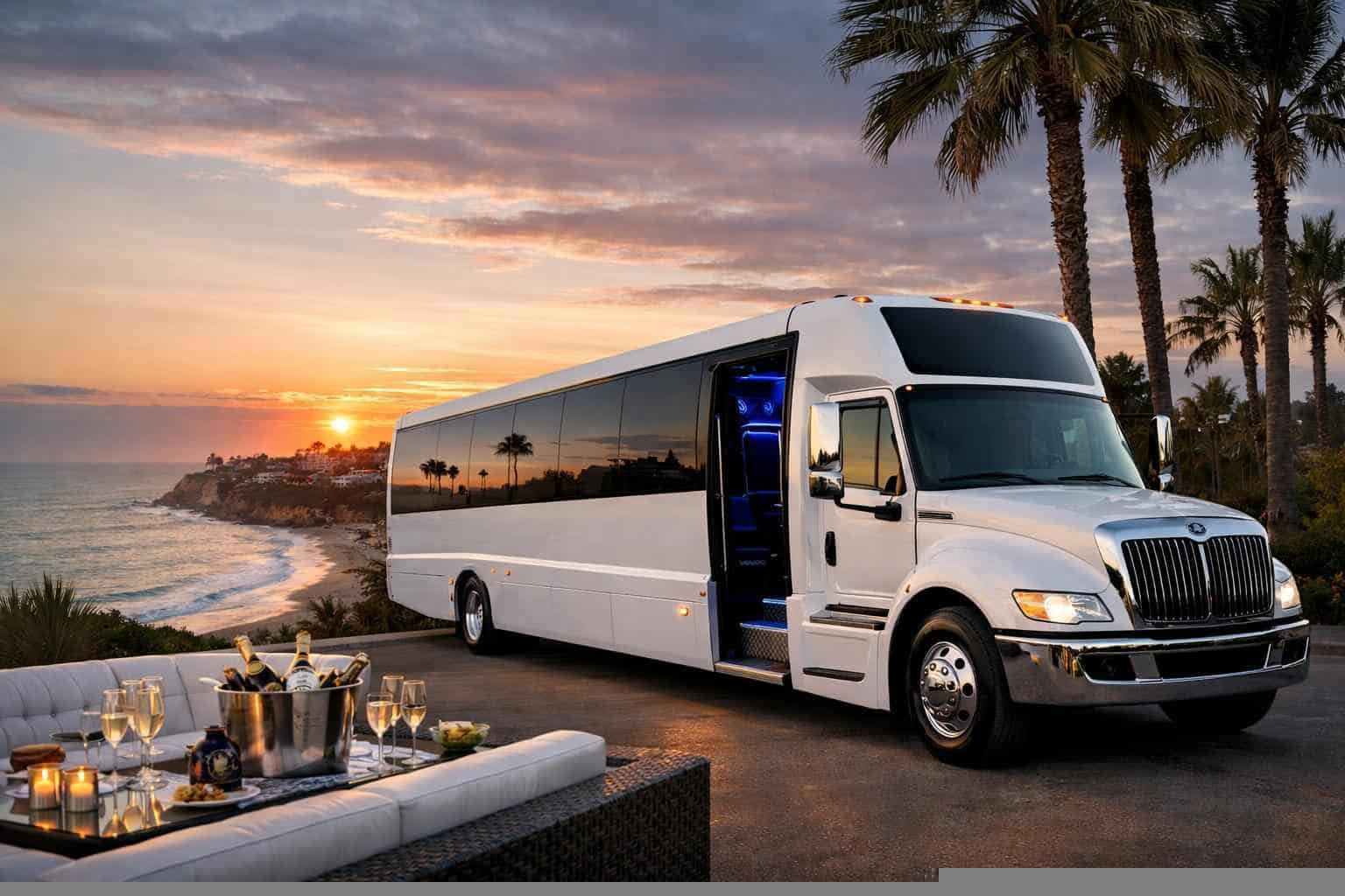Best White Party Bus Rental in Solana Beach California