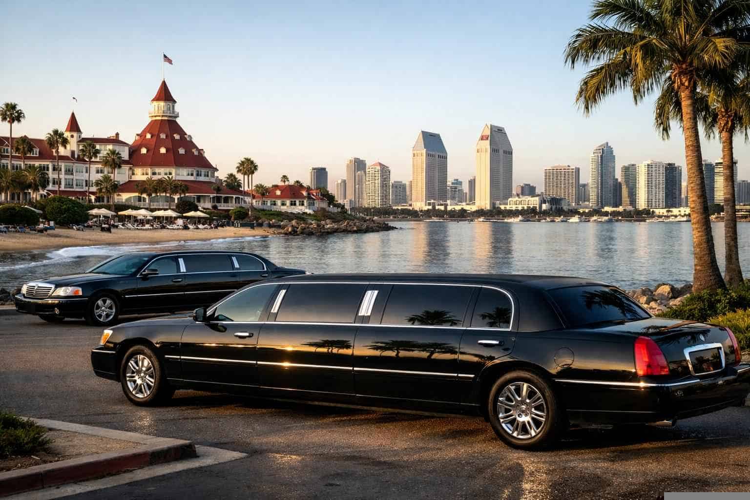 Black Limousines in Coronado California