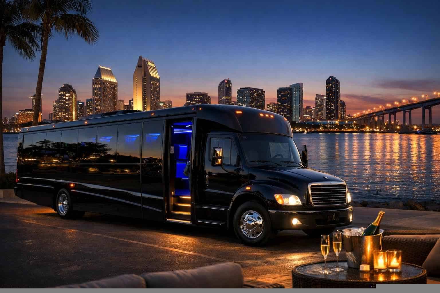 Black Party Bus Rental Coronado CA