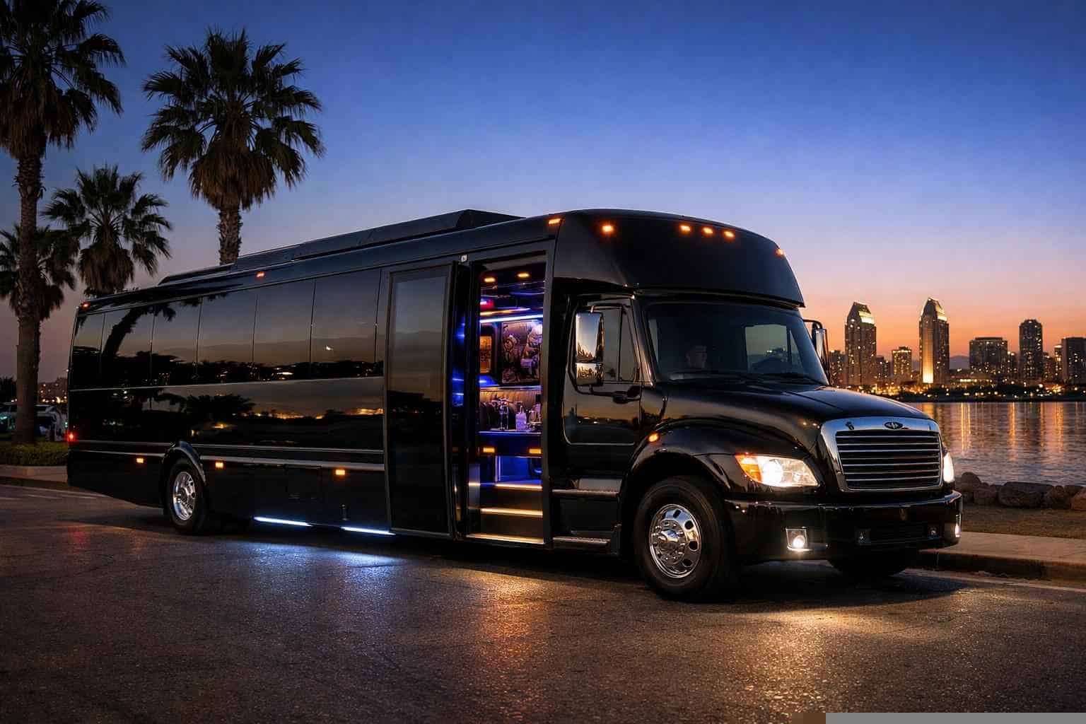Black Party Bus Rental Near Me National City CA