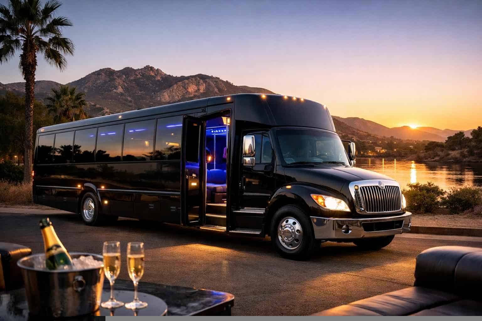 Black Party Bus Rental Near Me Santee CA