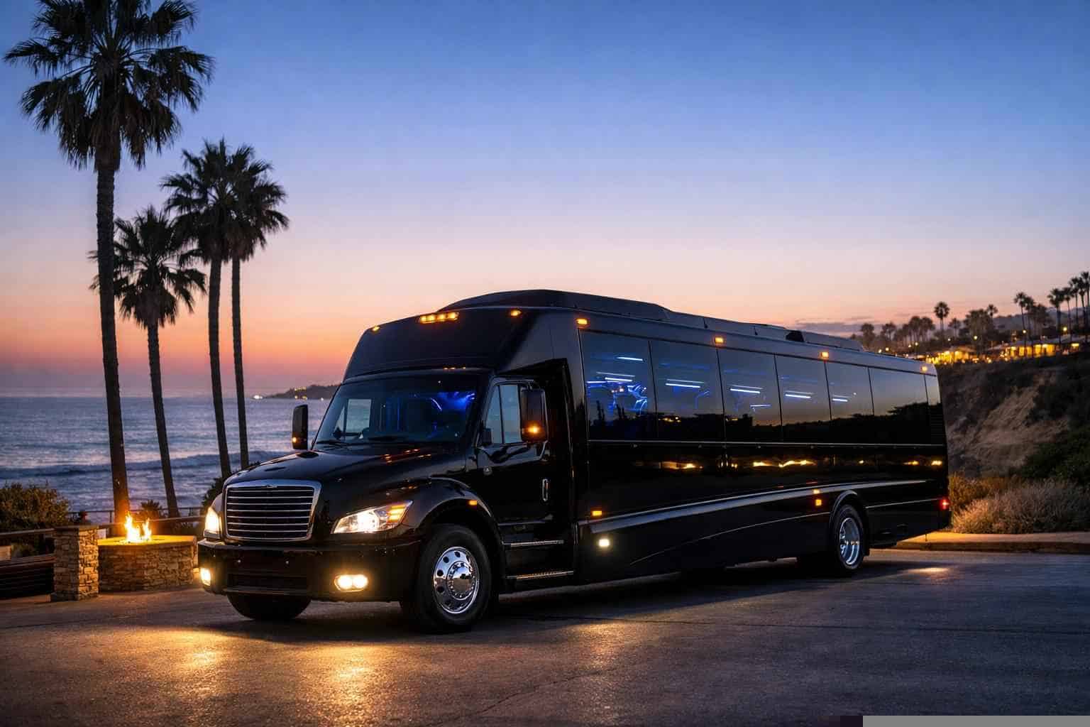 Black Party Bus Rental Near Me Solana Beach CA