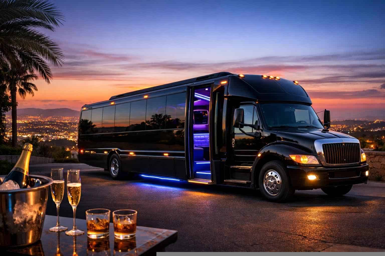 Black Party Bus Rental Near Me Vista CA
