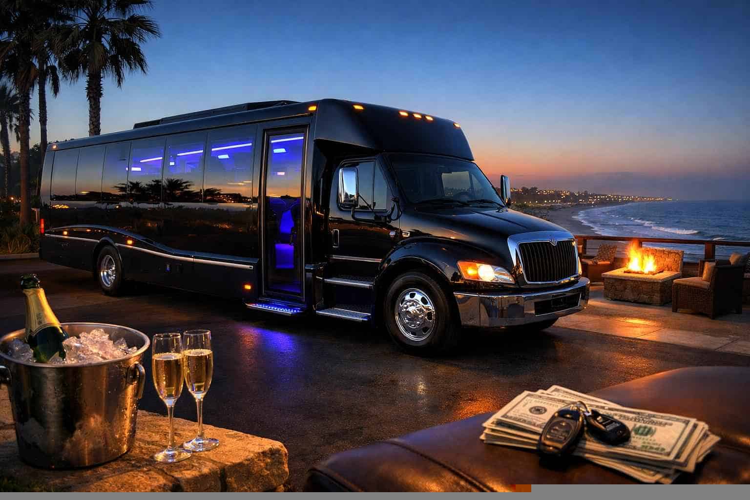 Black Party Bus Rental Prices in Carlsbad CA