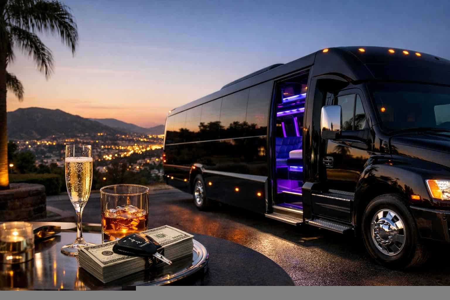 Black Party Bus Rental Prices in El Cajon CA