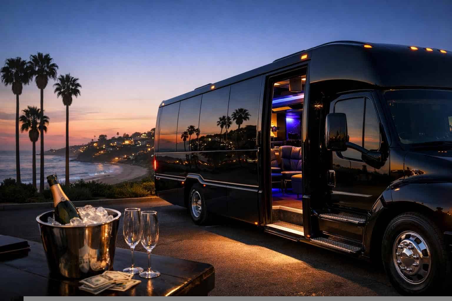 Black Party Bus Rental Prices in Encinitas CA