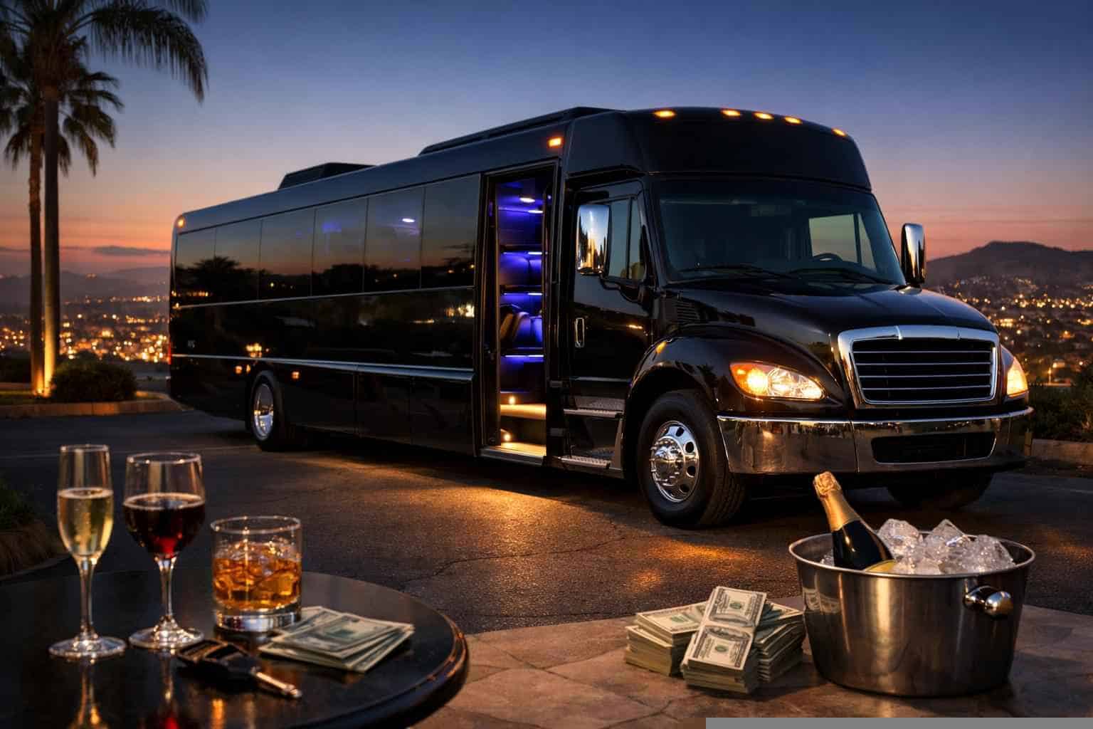 Black Party Bus Rental Prices in La Mesa CA