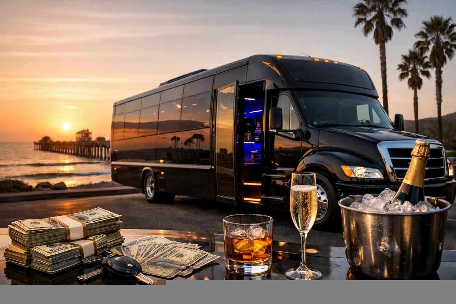 Black Party Bus Rental Prices in Oceanside CA
