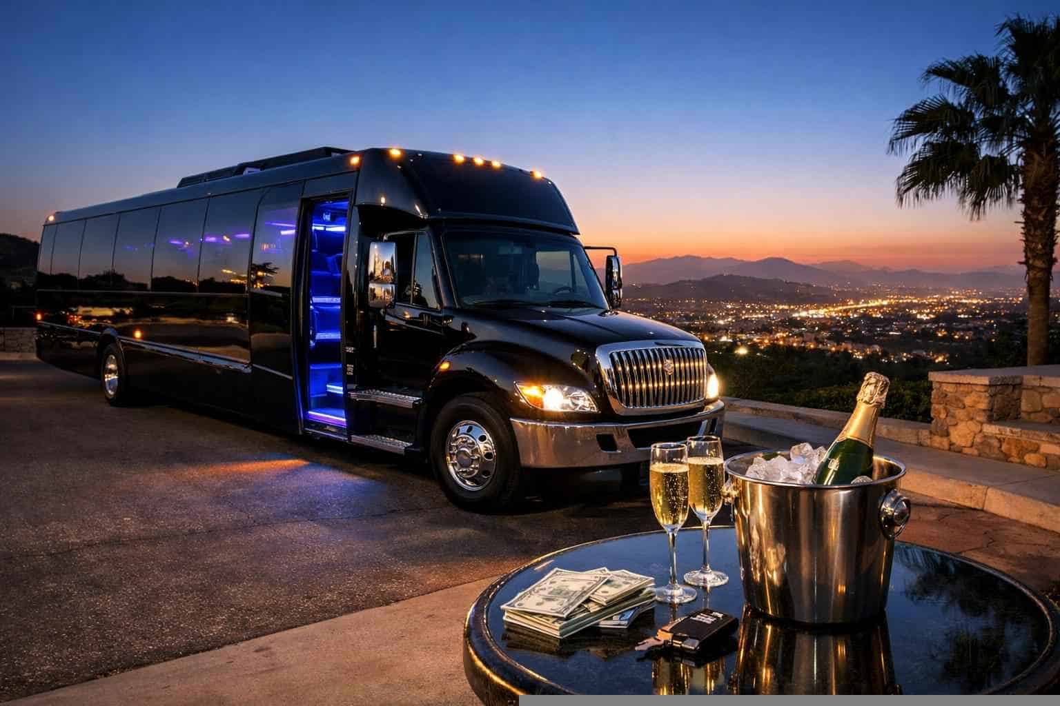 Black Party Bus Rental Prices in Poway CA