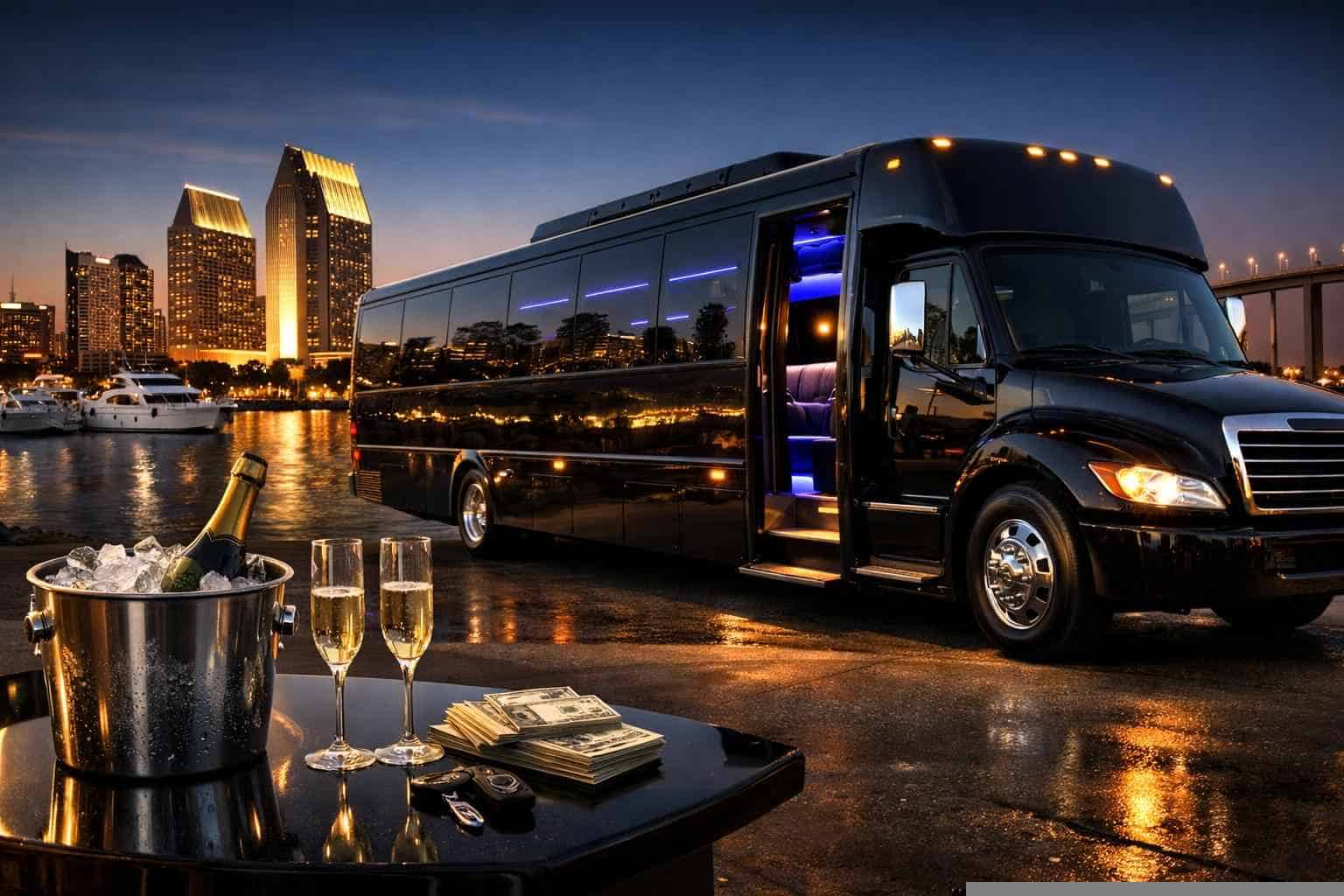 Black Party Bus Rental Prices in San Diego CA