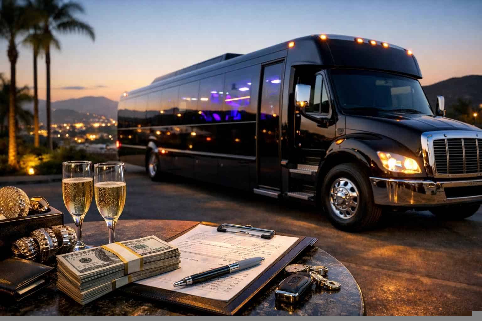 Black Party Bus Rental Prices in Santee CA