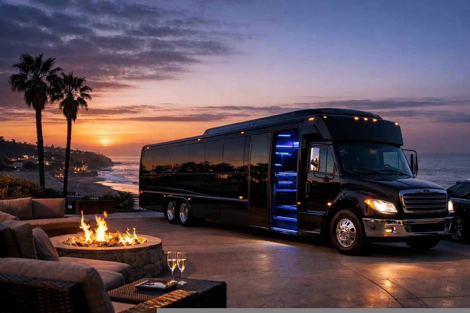 Black Party Bus Rental Prices in Solana Beach CA