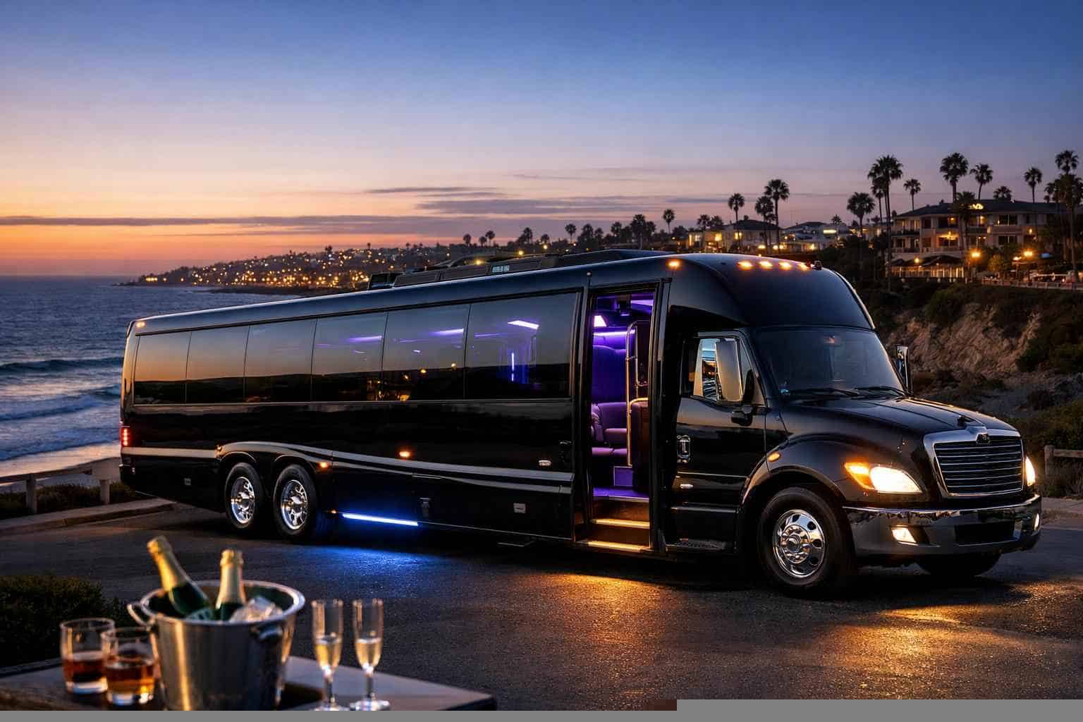 Black Party Bus Rental Services in Carlsbad
