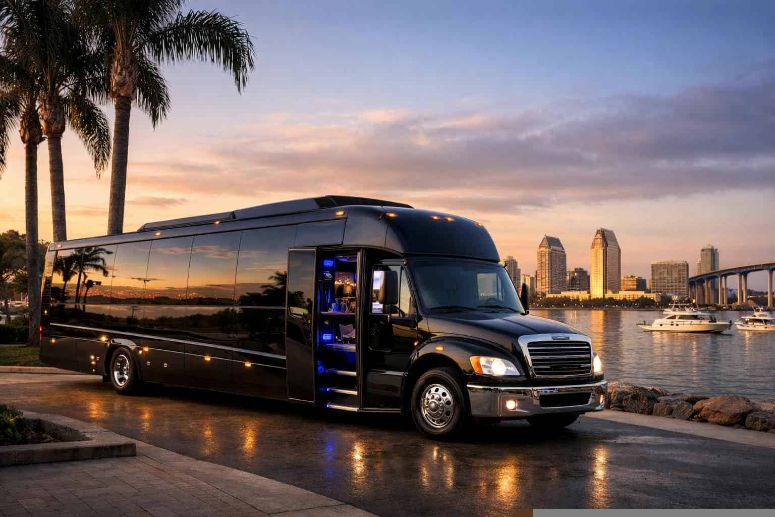 Black Party Bus Rental Services in Coronado