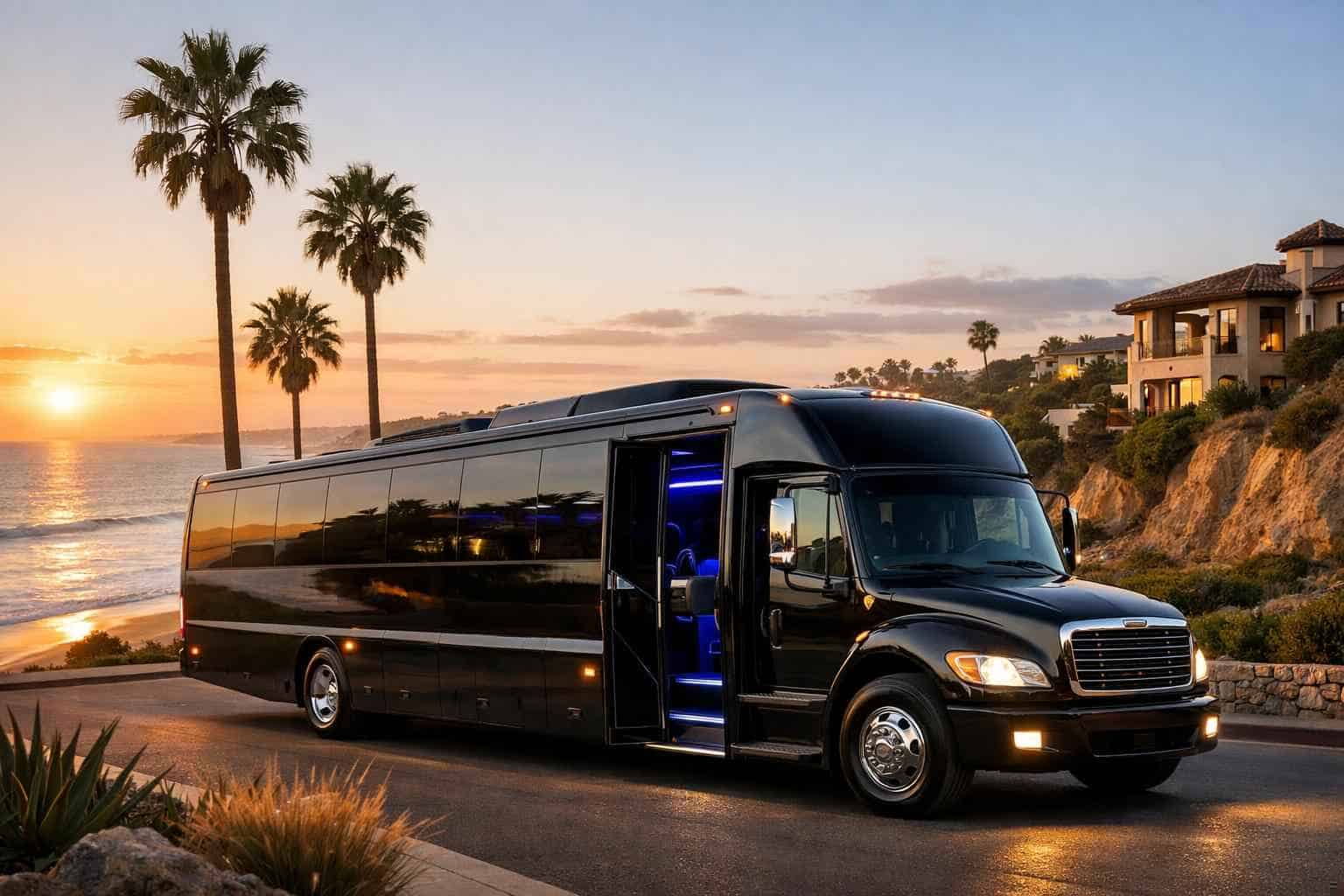 Black Party Bus Rental Services in Del Mar