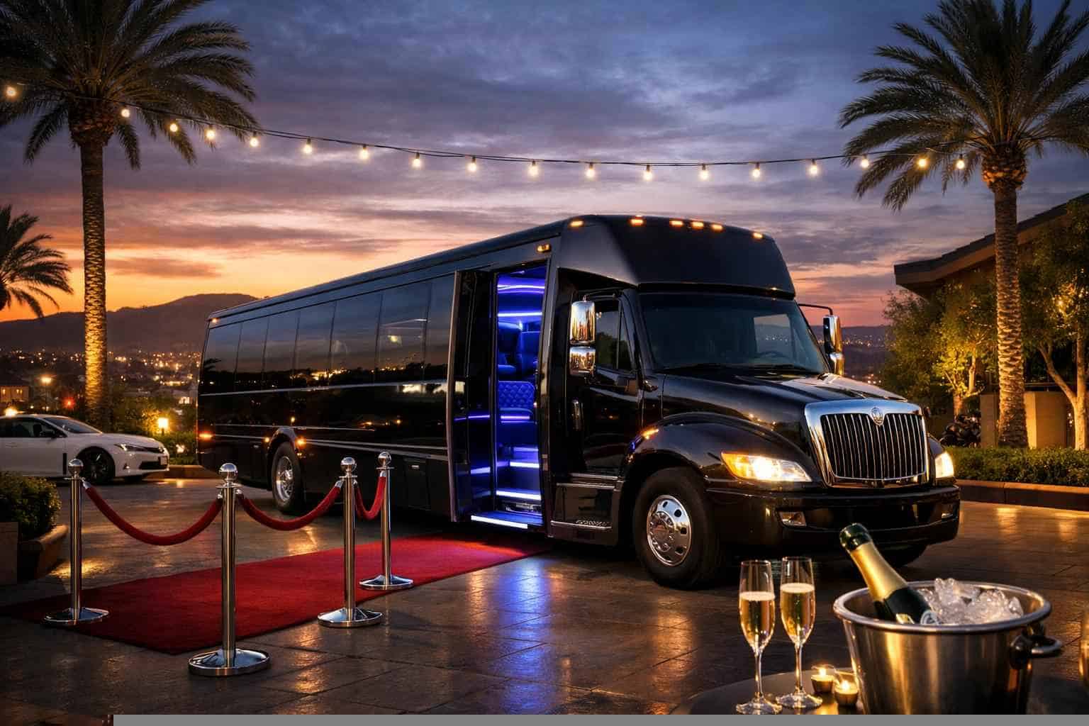 Black Party Bus Rental Services in La Mesa