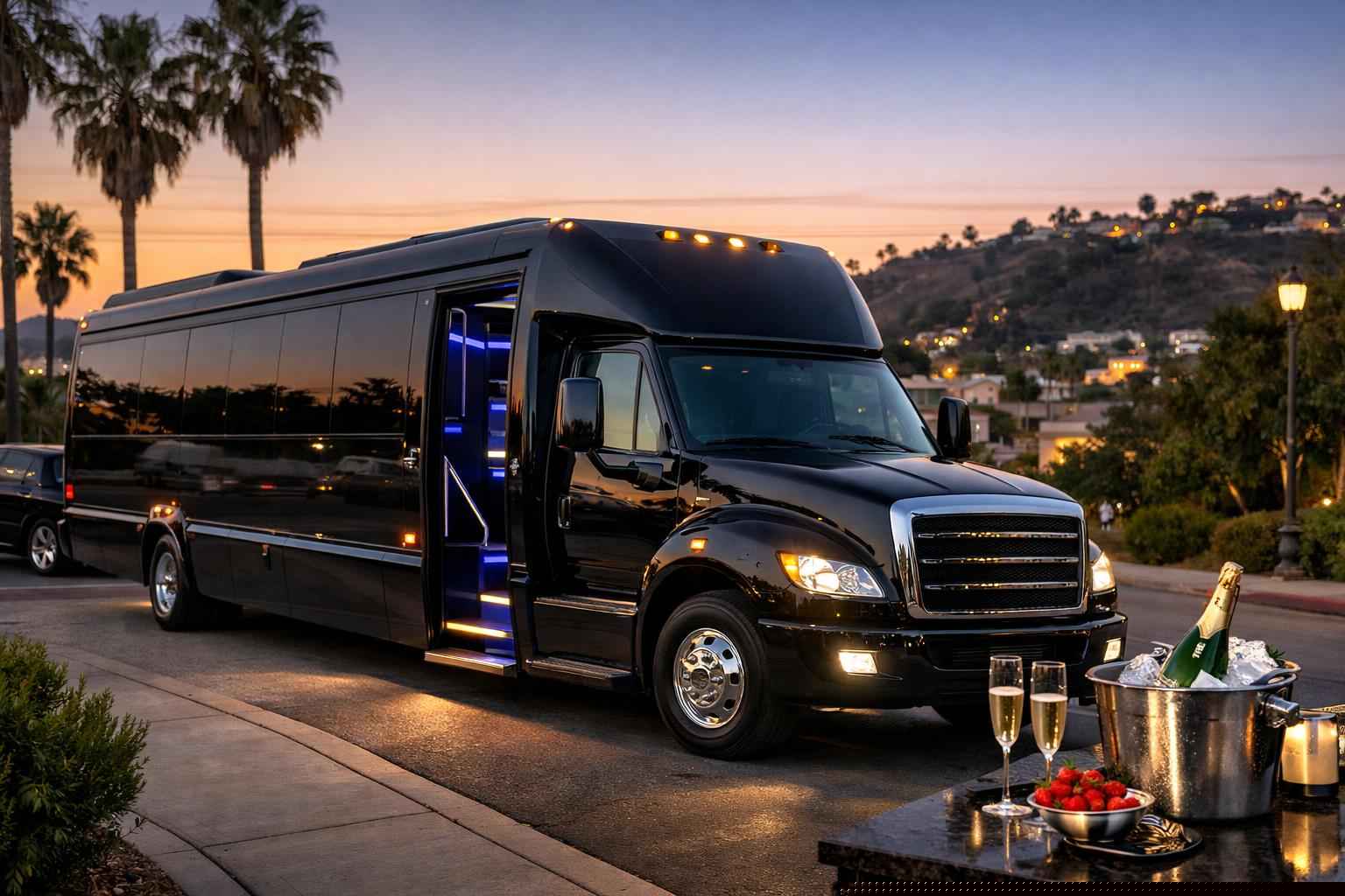 Black Party Bus Rental Services in Lemon Grove