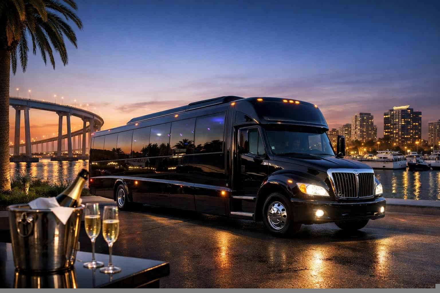 Black Party Bus Rental Services in National City