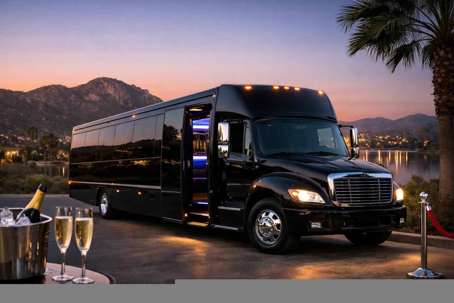 Black Party Bus Rental Services in Santee
