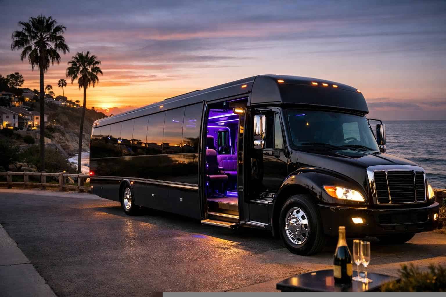 Black Party Bus Rental Services in Solana Beach