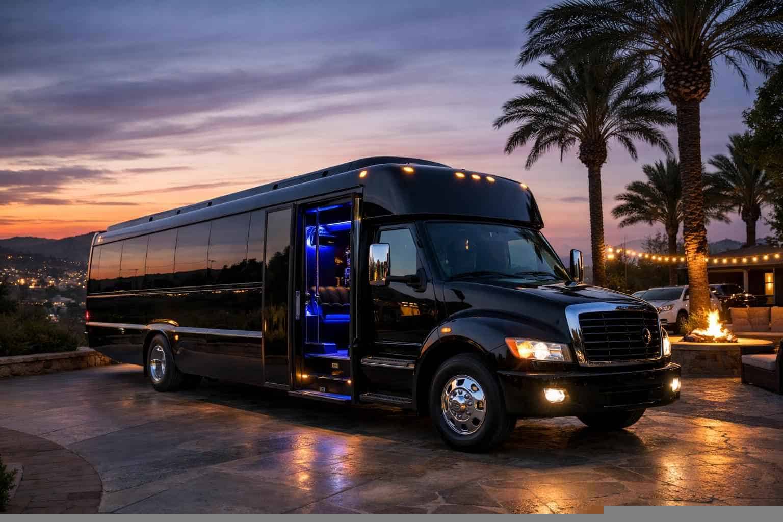 Black Party Bus Rental Services in Vista