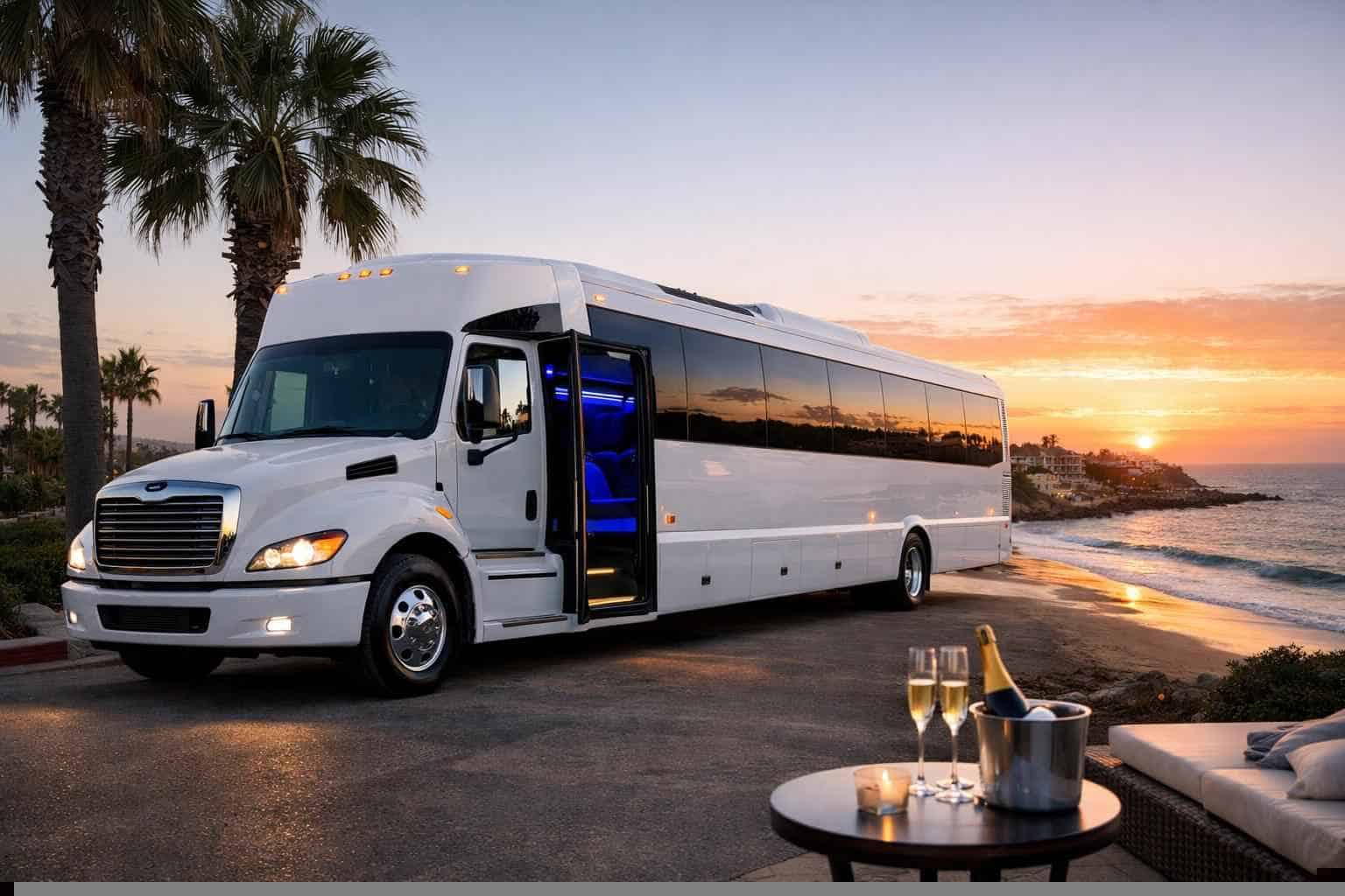 Carlsbad CA White Party Bus Rental