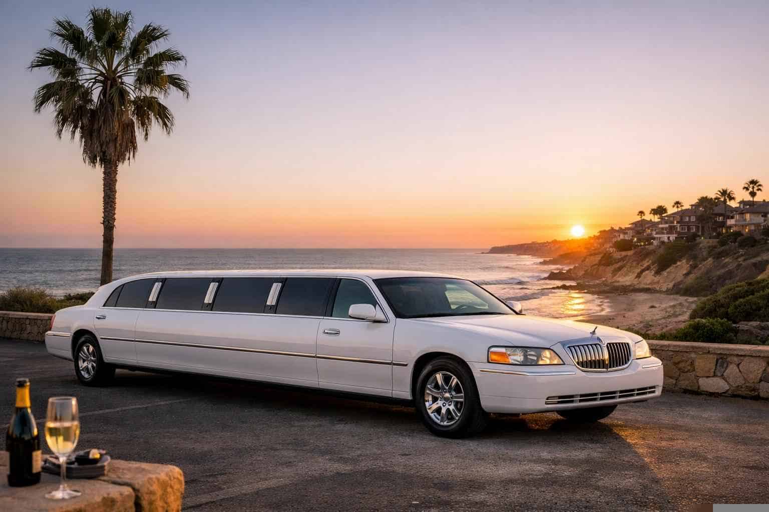Del Mar CA White Limo Rental